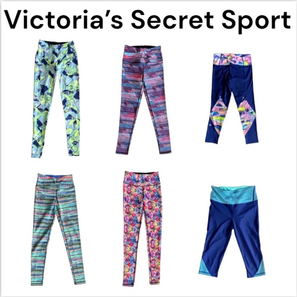 Bundle of 6 Victoria’s Secret Sport Knockout Leggings/Capris – All Size XS. - Picture 1 of 14